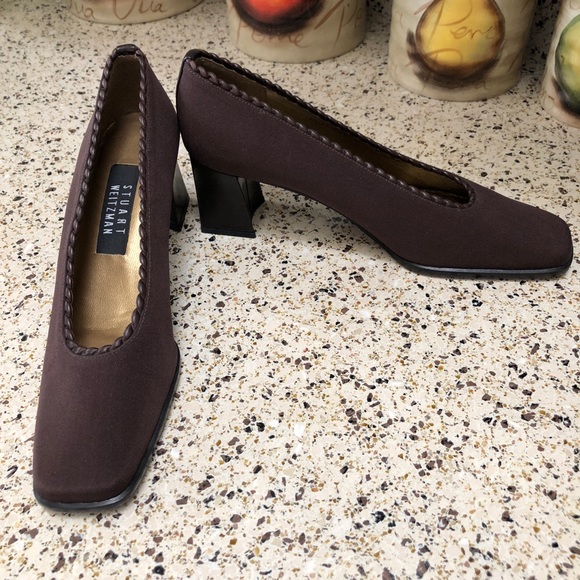 Stuart Weitzman Brown Block Heels - Picture 4 of 6